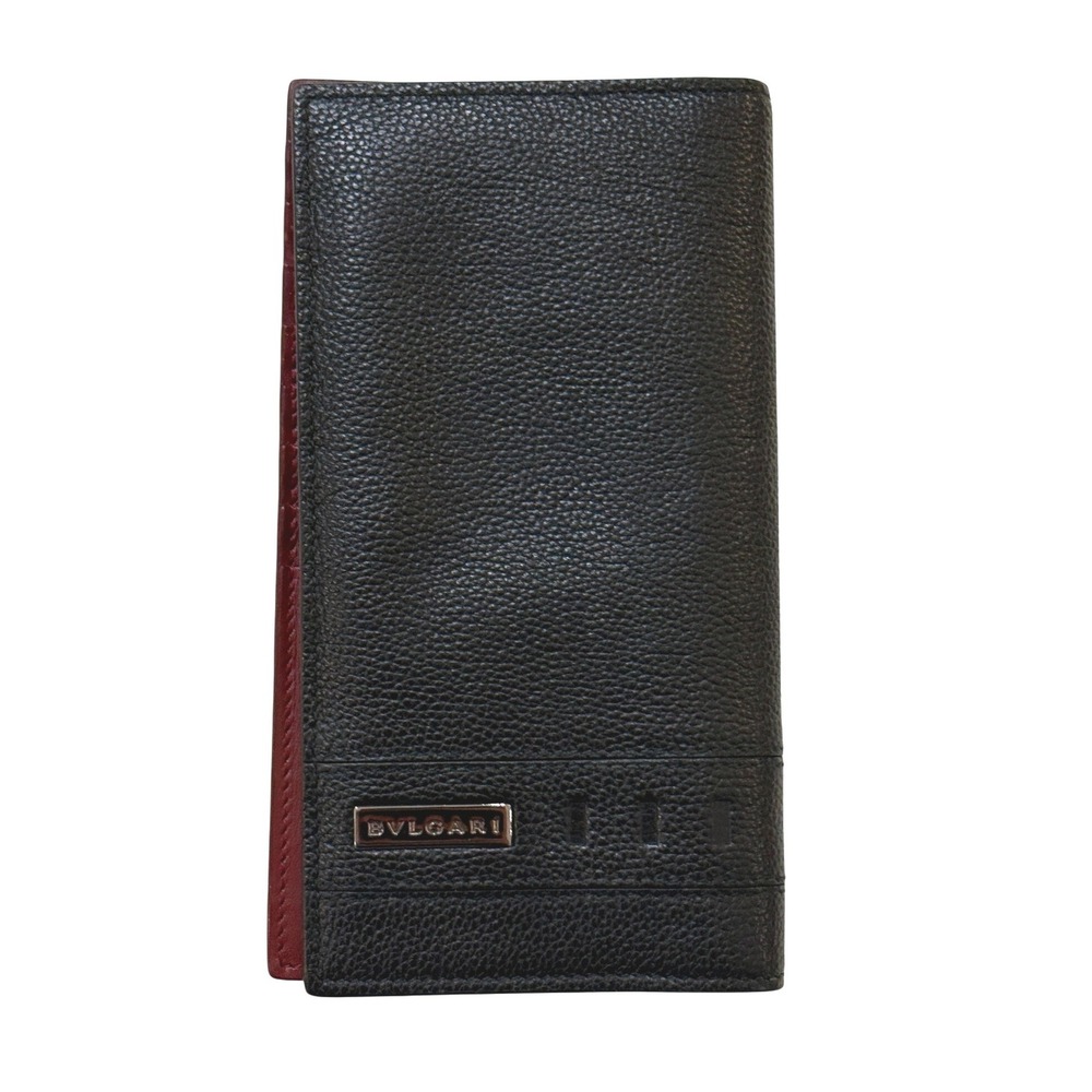 Bvlgari Black Leather Continental Walletโ Burgundy Interior Quiet Luxury